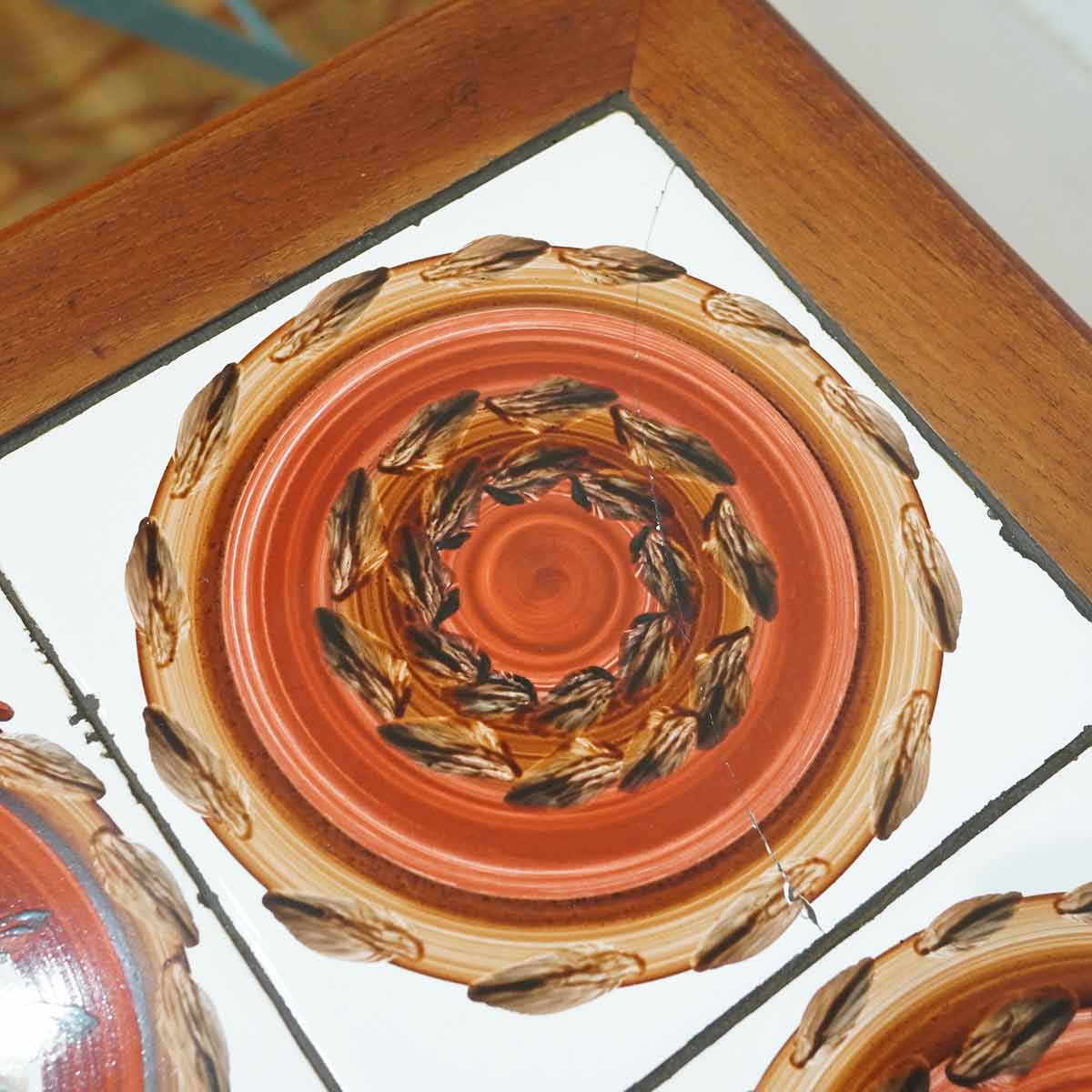 Ran デンマーク タイルトップ チーク サイドテーブル 北欧家具 Ran