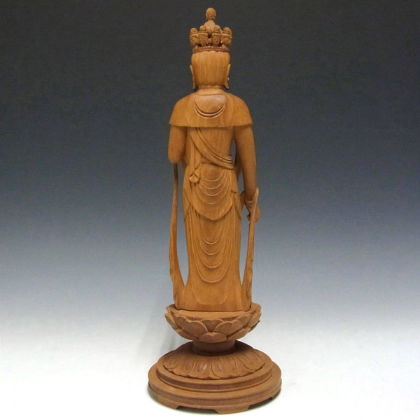 仏教美術 香木 白檀彫刻 観音菩薩像 仏像 置物 V R5122 仏教美術 香木 白檀
