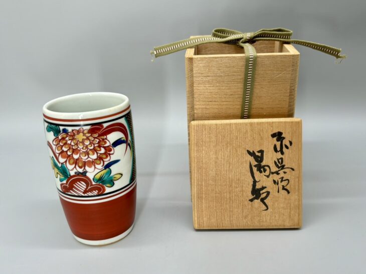 NA3413 九谷焼 北出星光「木連に尾長鳥図 壷」師:北出塔次郎 NA3413