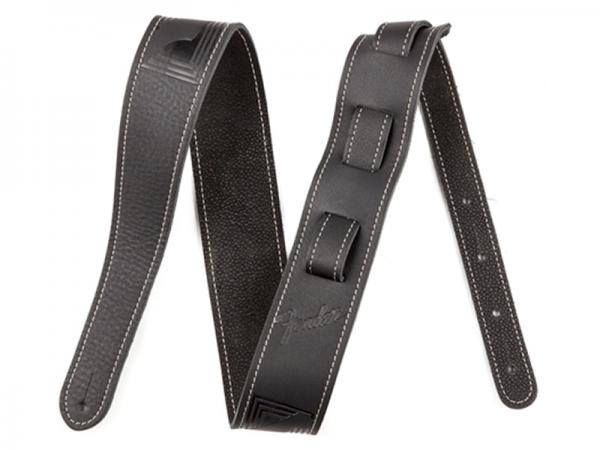 Fender フェンダー Monogram Leather Strap Black【モノグラム レザー