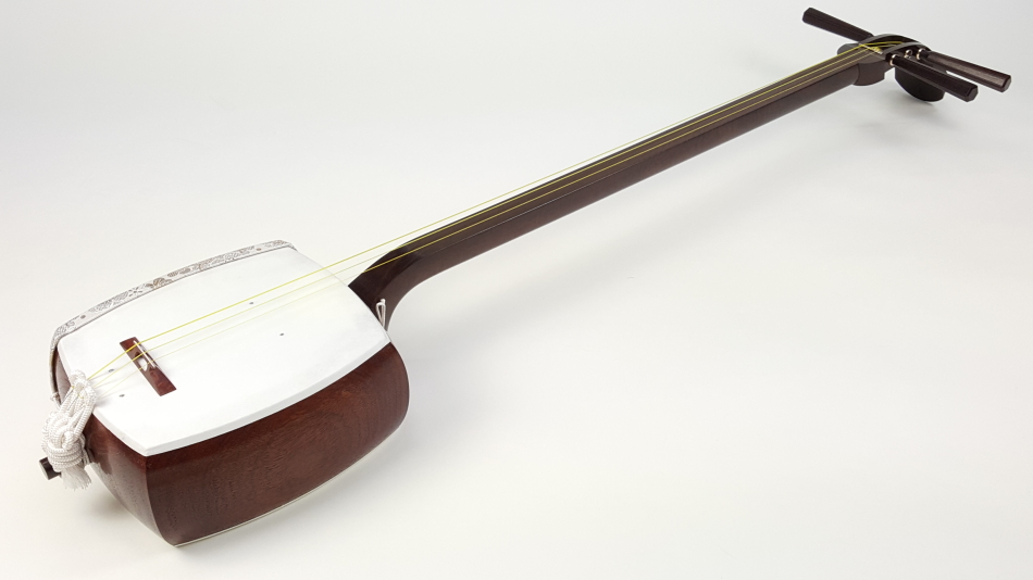 三味線、細竿、花梨、長唄用 皮破れ無し】細棹三味線 セット 正寸 和