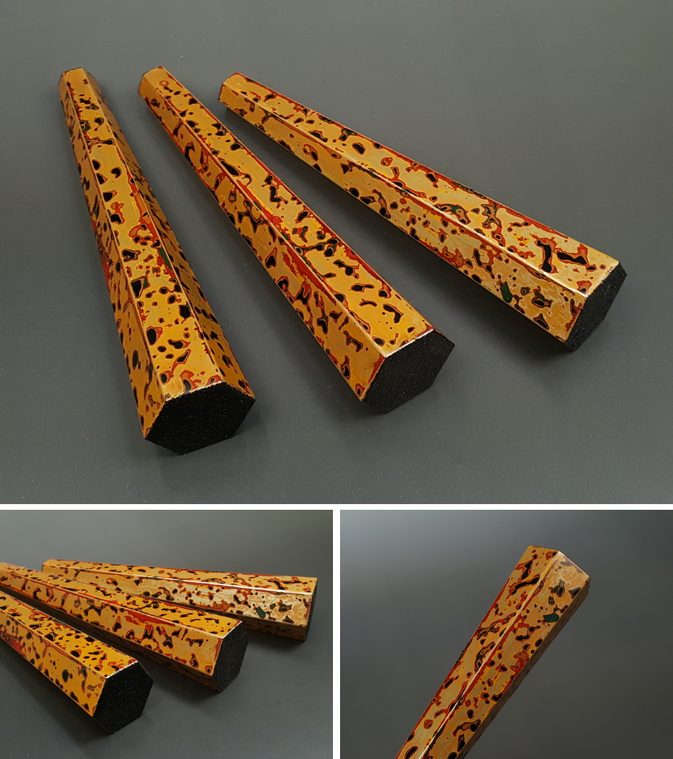 三味線本体 白とオレンジ ケース付き 三味線本体 白/オレンジ 木製