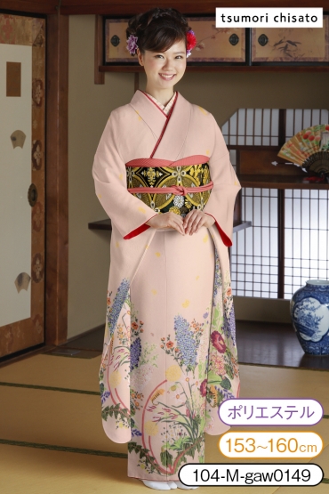 ポリエステル 作家振袖 tsumori chisato金彩 薔薇 身丈166cm