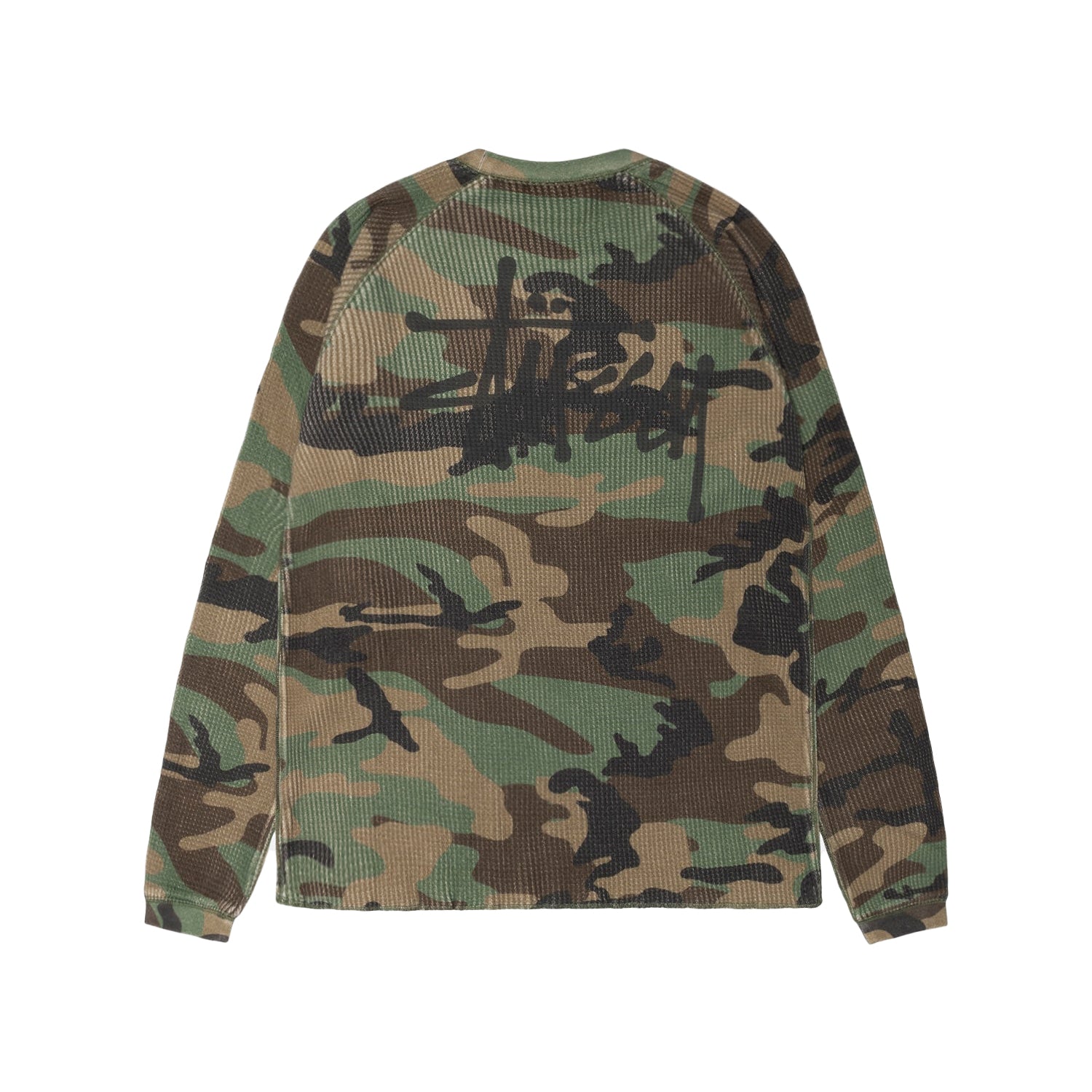 Stussy Raglan Thermal Basic Stock - Woodland Camo – Civil
