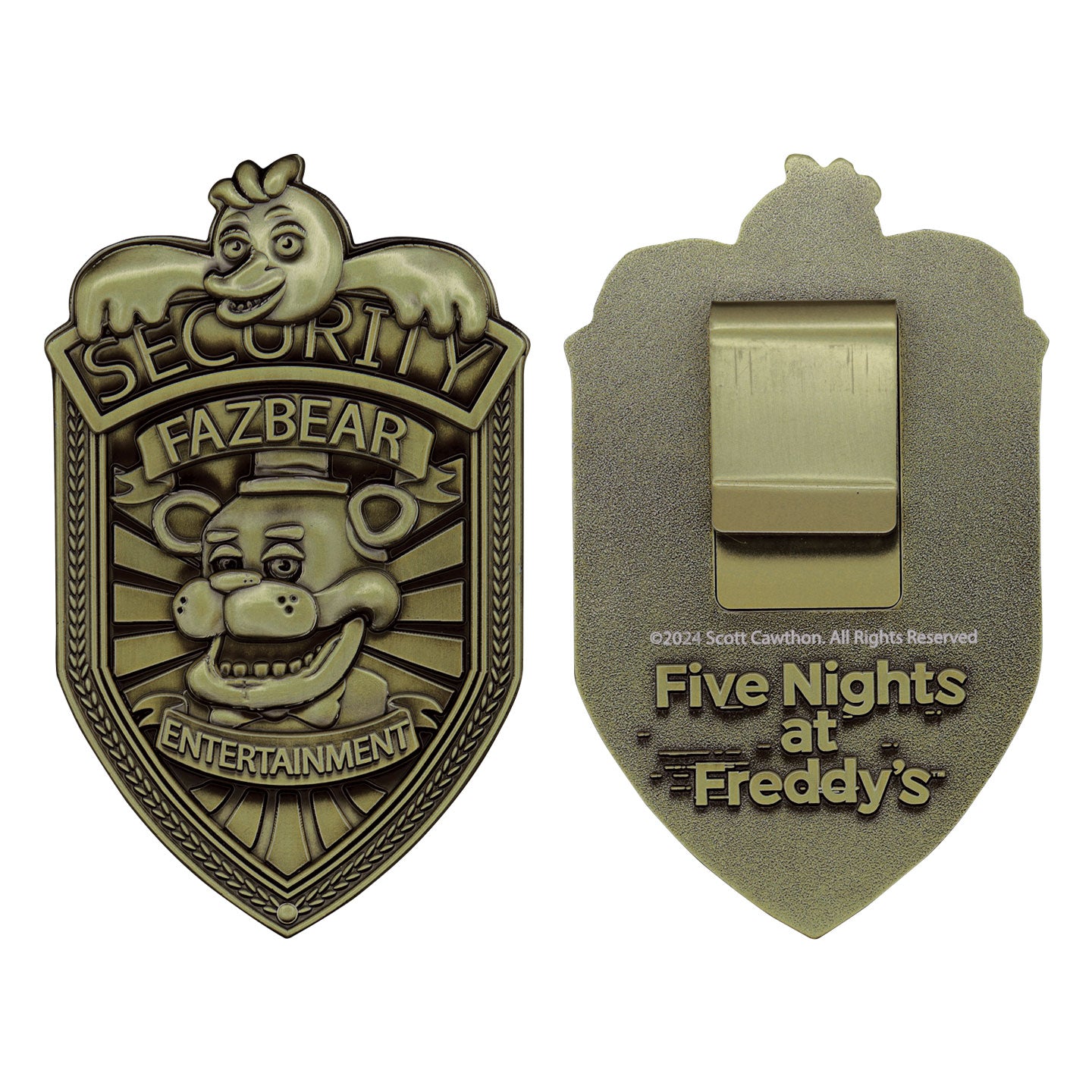 Five Nights at Freddy's Replica Security Badge – Antique Brass