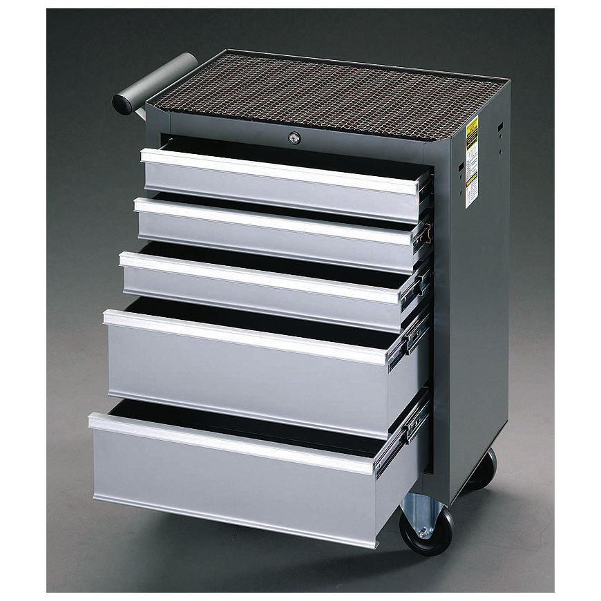 ツールワゴン引出5段タイプ（570×345×779mm）/M14TWFD-1AE/測定/包装