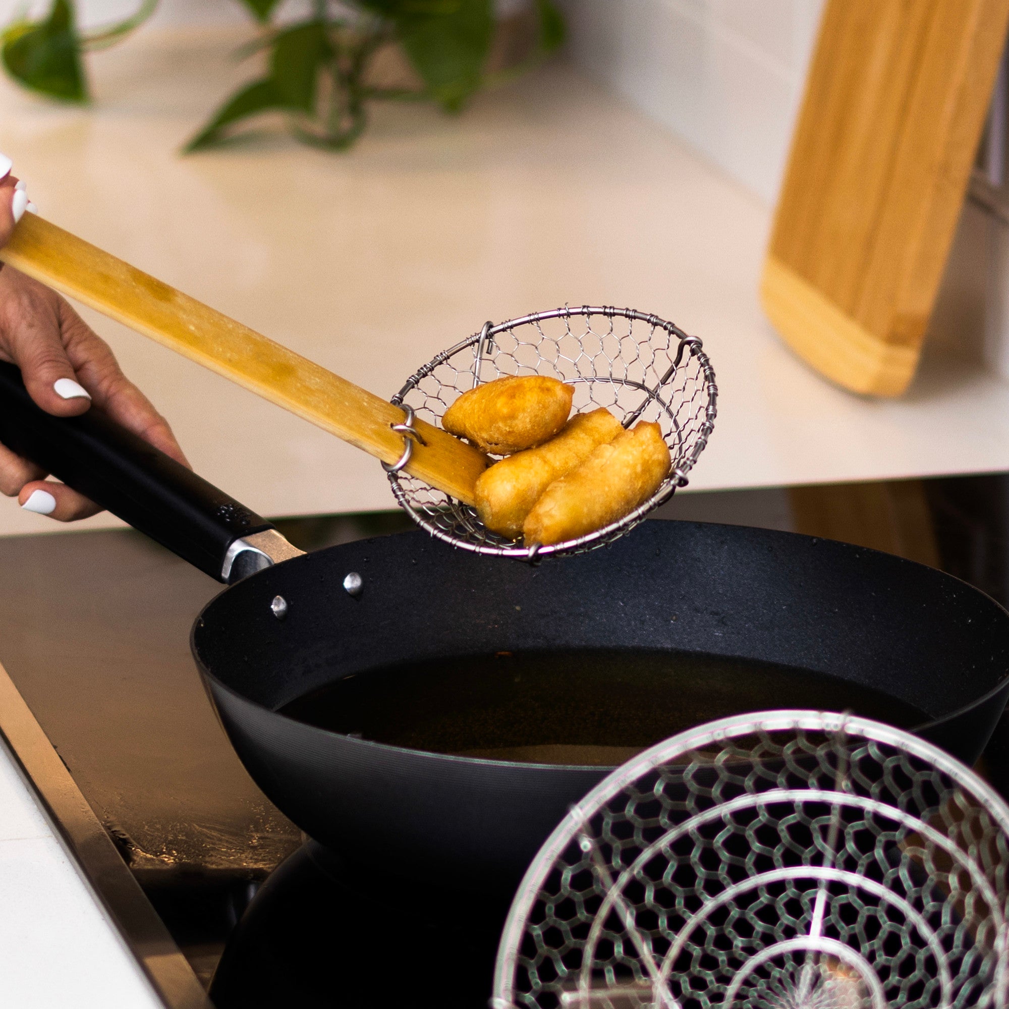 J30-0037 - Joyce Chen Stainless Steel Spider Strainer, 7