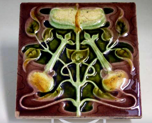 タイル アールヌーボー 6枚セット