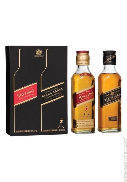 Johnnie Walker Red and Black Label Gift Set Blended Scotch Whisky