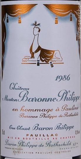 1986 Baron Philippe de Rothschild Chateau d'Armailhac, Pauillac