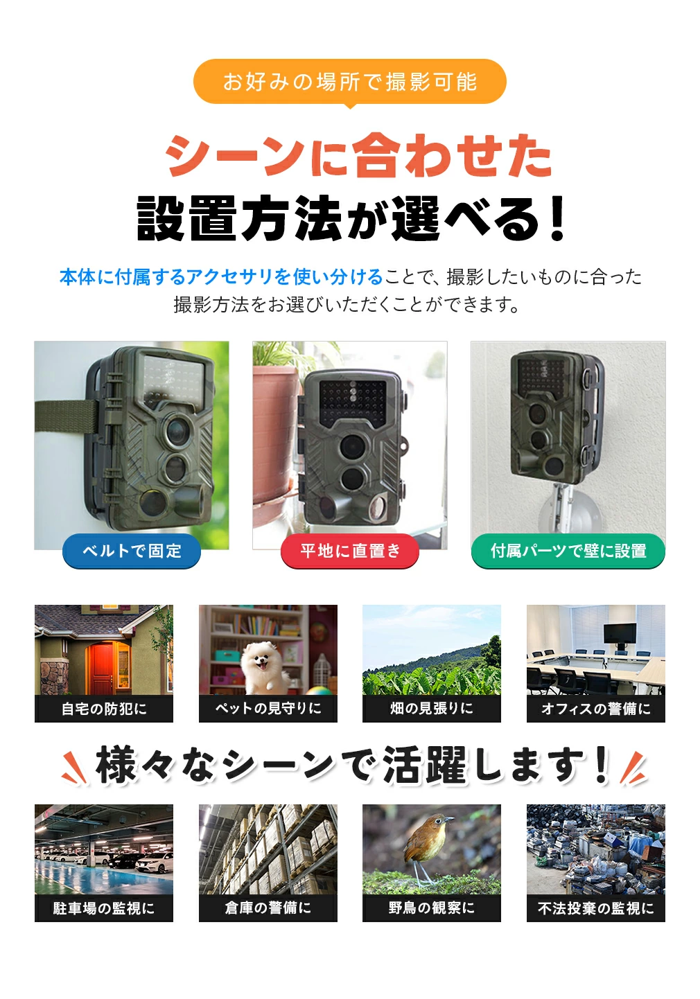 トレイルカメラ 屋外仕様 ソーラー 高画質フルHD 200万画素 WTW