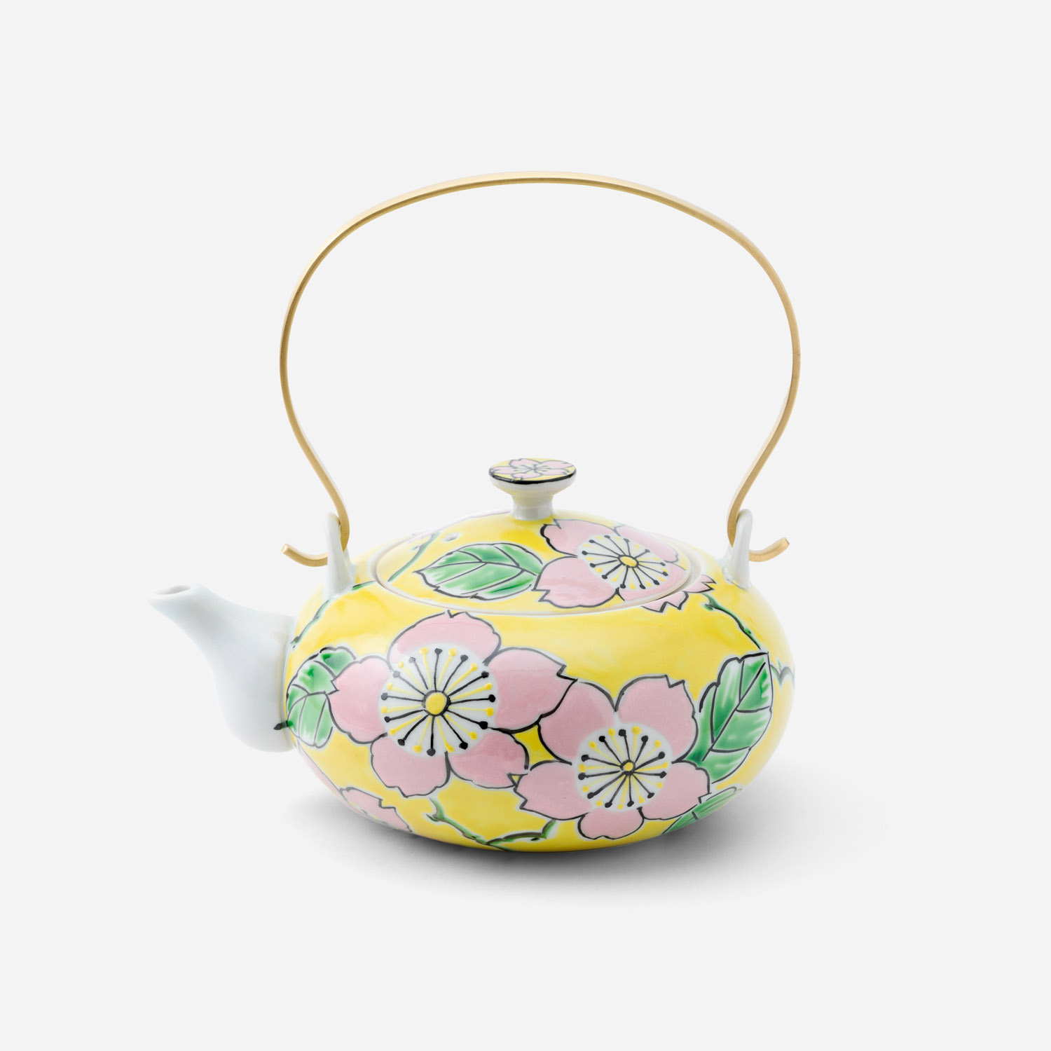 京焼 清水焼 六角 象嵌 草花文 水注 ティーポット 宝瓶 550ml 2545 京