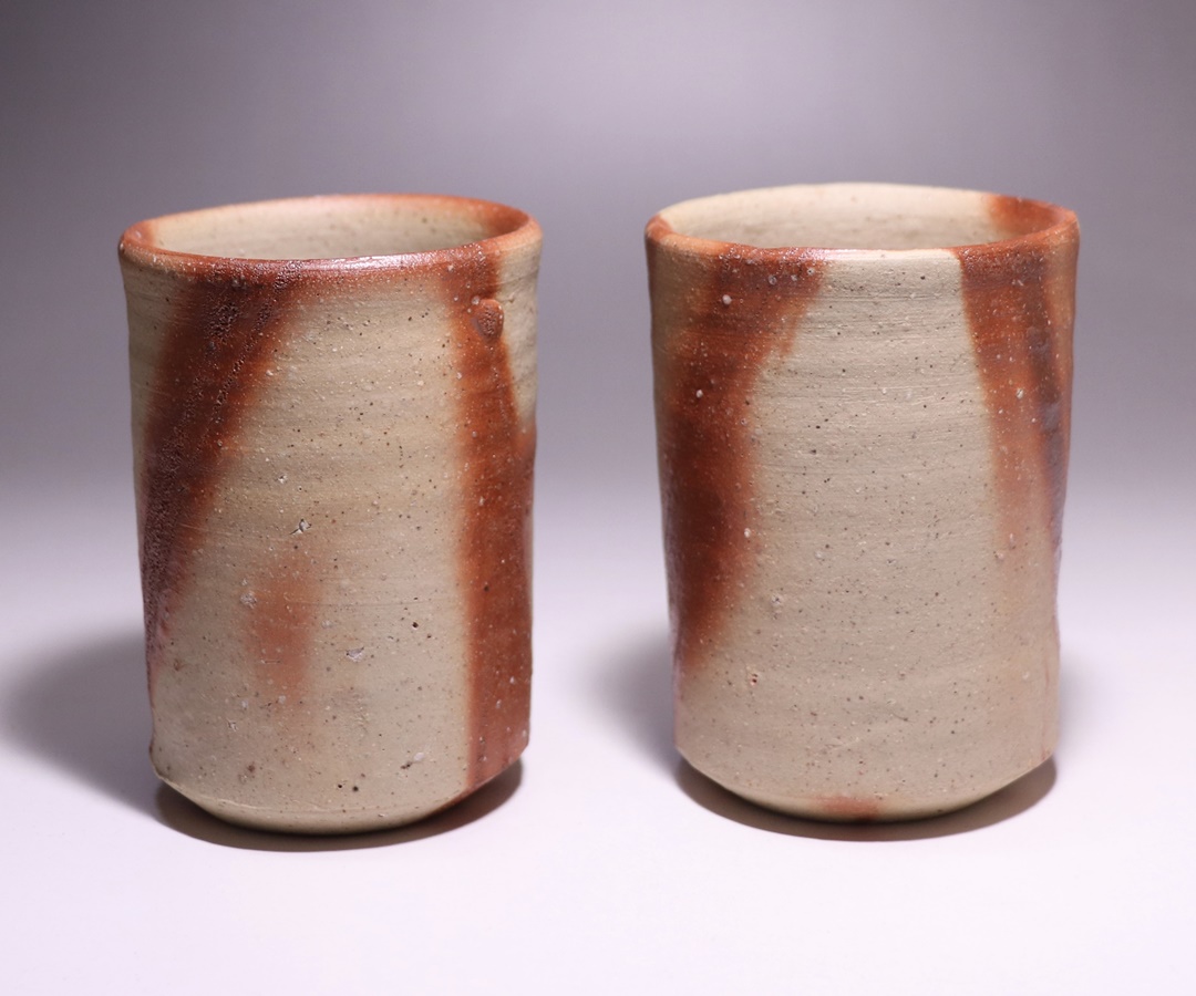 作家物 陶芸家 金重素山 備前 緋襷 盃 ぐい呑 酒器 円山窯
