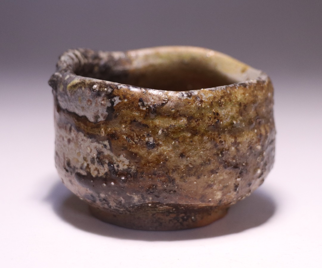 作家 中村和樹 師：中村真 中村六郎 備前 窯変 ぐいのみC 共箱 布 人気