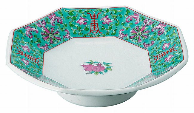 遼の陶器 【古玄社】古代美術珍品 遼時代三彩花彫文／八角