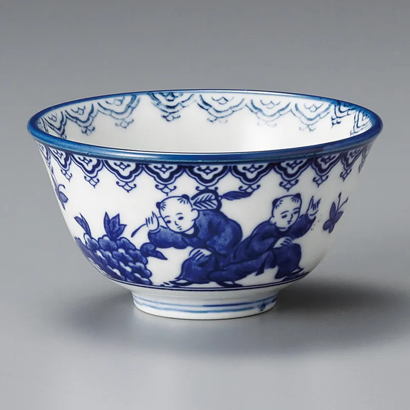 内外唐子厚口反千茶(煎茶碗)|食器通販の陶磁庵