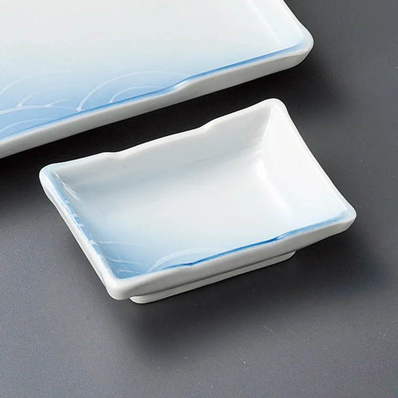 青白磁花びら銘々皿(和風変形皿・楕円皿(小サイズ))|食器通販の陶磁庵