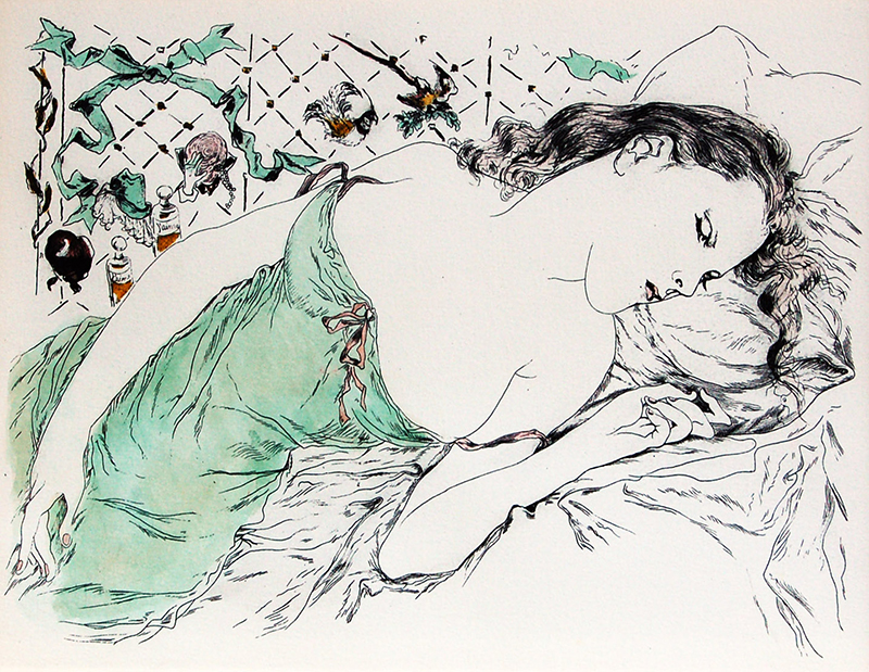 チャリティ入札会：藤田嗣治「魅せられし河：香りの夢」（1951年 銅版