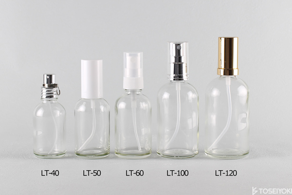 LTボトル茶・透明・フロスト〈キャップ・スプレー・ポンプ〉～化粧品