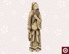 時代根付 極上細密彫り天然素材 白材 マンモス牙製 作家物 在銘 中国