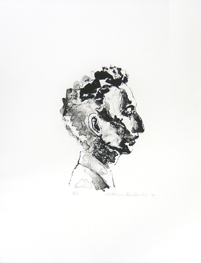 舟越桂 「言葉で描かれた地図」 1994年 リトグラフ 舟越桂 「言葉で