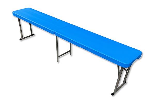 折り畳み伸縮ベンチライトブルー高さ40㎝長さ2.5m持ち運び可能ダイニング