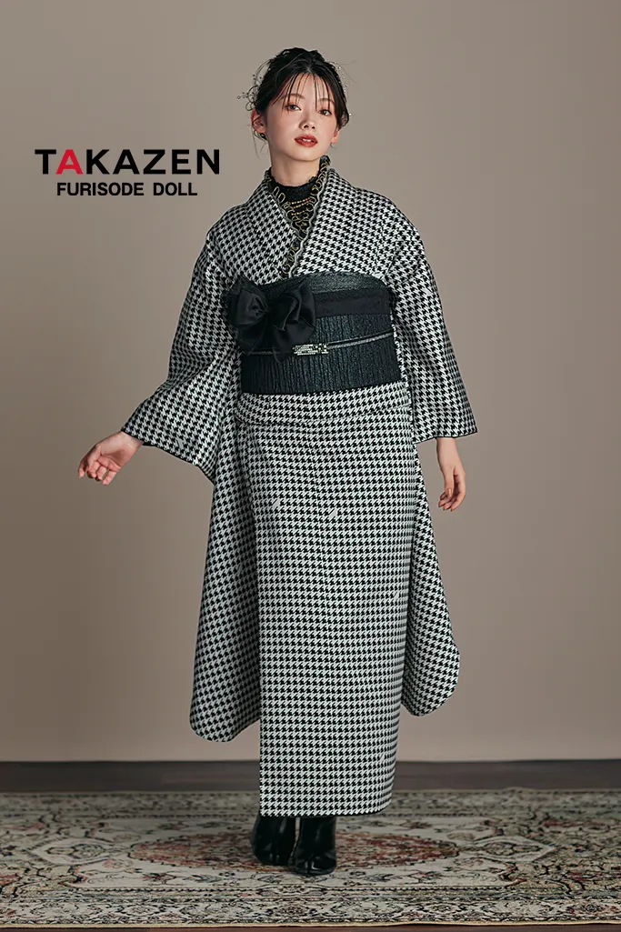 黒と金の花柄振袖[フルセット] 振袖 黒地 金花柄 成人式