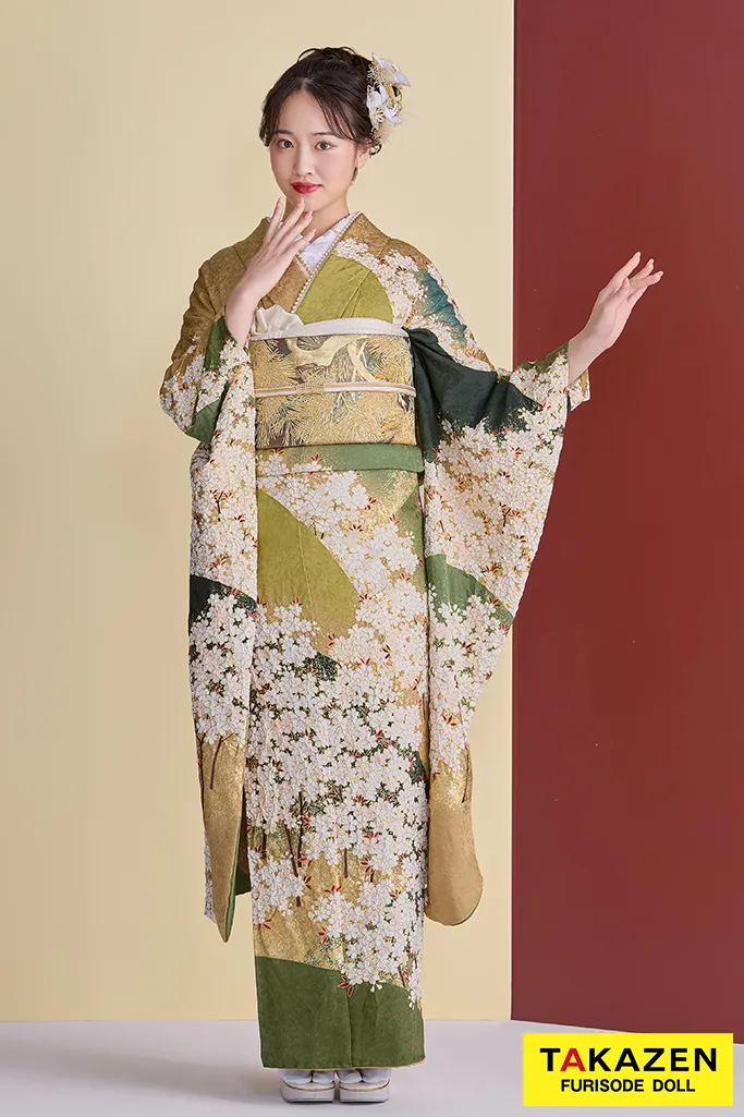 振袖 豪華 公式 銀通し ラメ刺繍 紋意匠 薔薇尽くし 身丈167cm 振袖