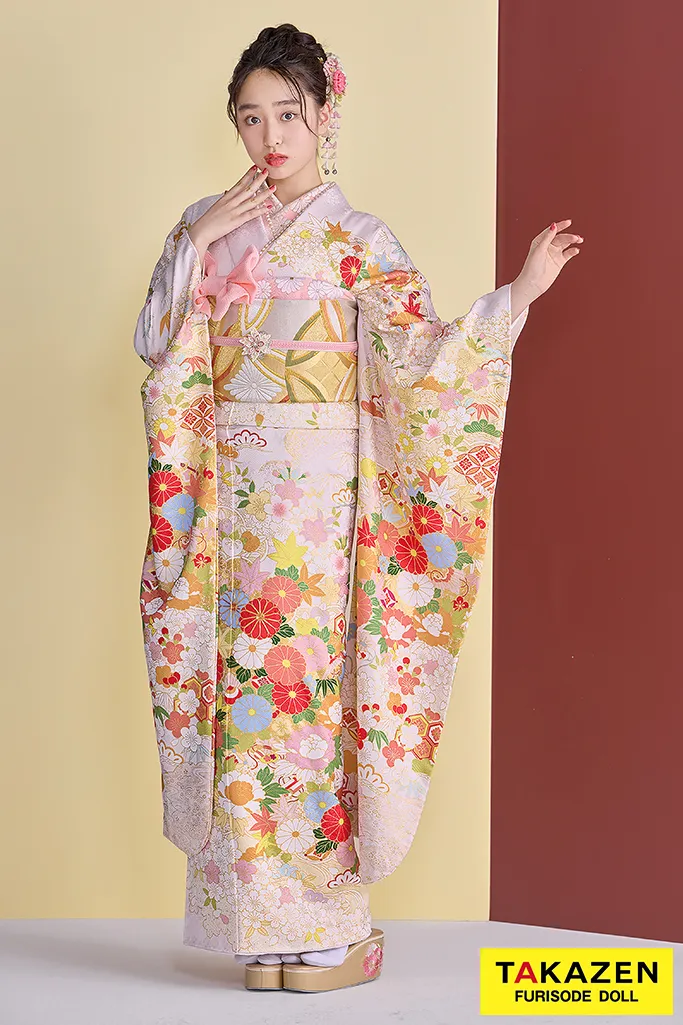 平和屋着物○豪華振袖 駒刺繍 花鞠文 暈し染 金彩 銀