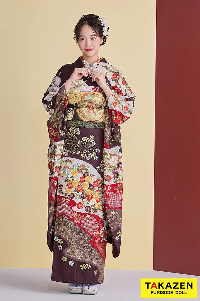 振袖 豪華 金彩 紋意匠 牡丹 大輪 身丈167cm パールトーン加工済 振袖