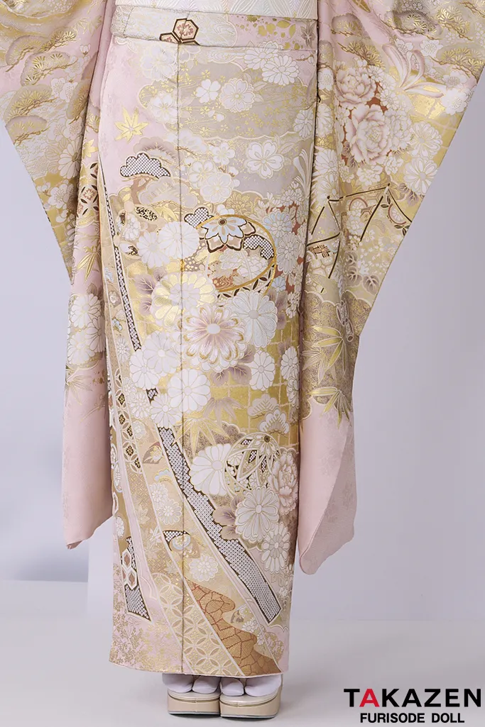 高級古典 関芳/最高級金彩刺繍友禅 ピンク レース 綺麗 桂由美振袖