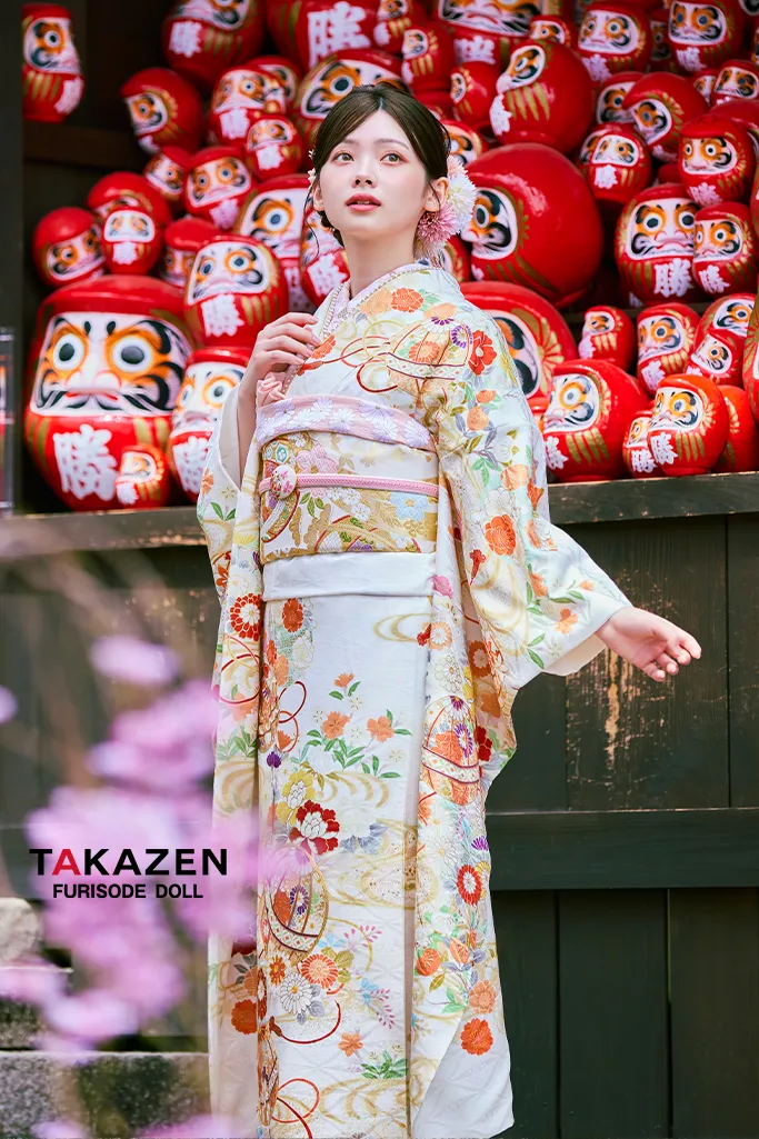 振袖 フルセット ベージュ 牡丹大柄 トールサイズ 成人式 正統派古典