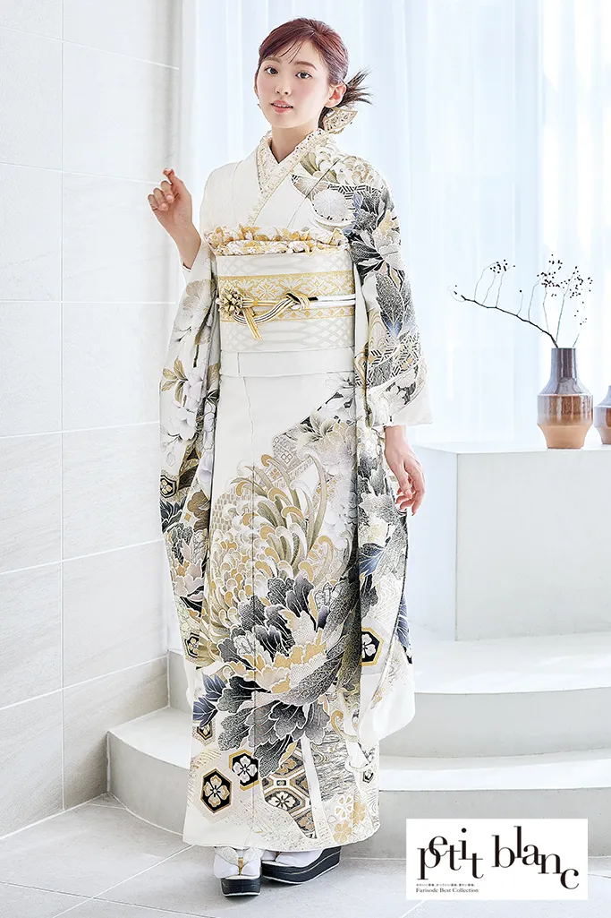 正統派古典 紫 牡丹柄/大柄 假屋崎省吾デザイン 豪華 華やか【通販可