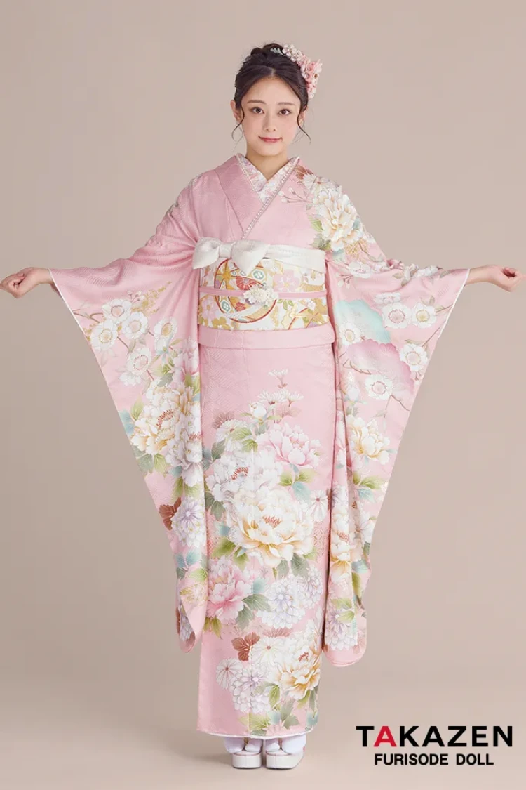 最新作正統派古典 ピンク/淡い色 牡丹柄/松柄 かわいい おしとやか 品