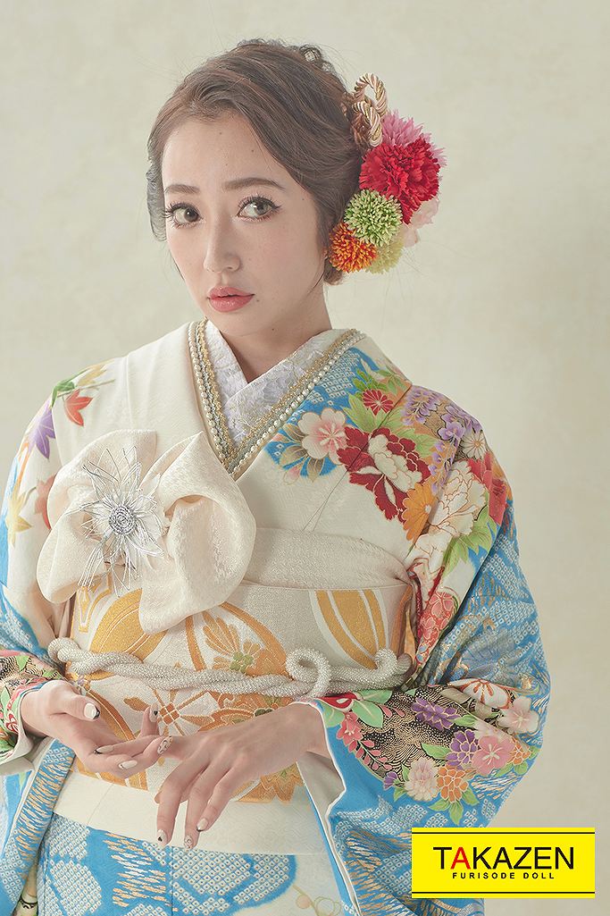 きい様＊ 【振袖フルセット】アンティーク 扇花柄 金駒刺繍 7点セット