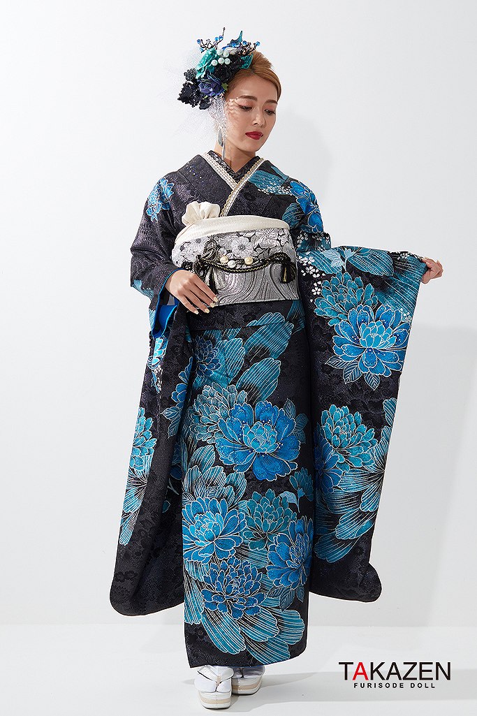 美品 白地 地紋 染め分け 手絞り 逸品 振袖 フルセット 振り袖 美品