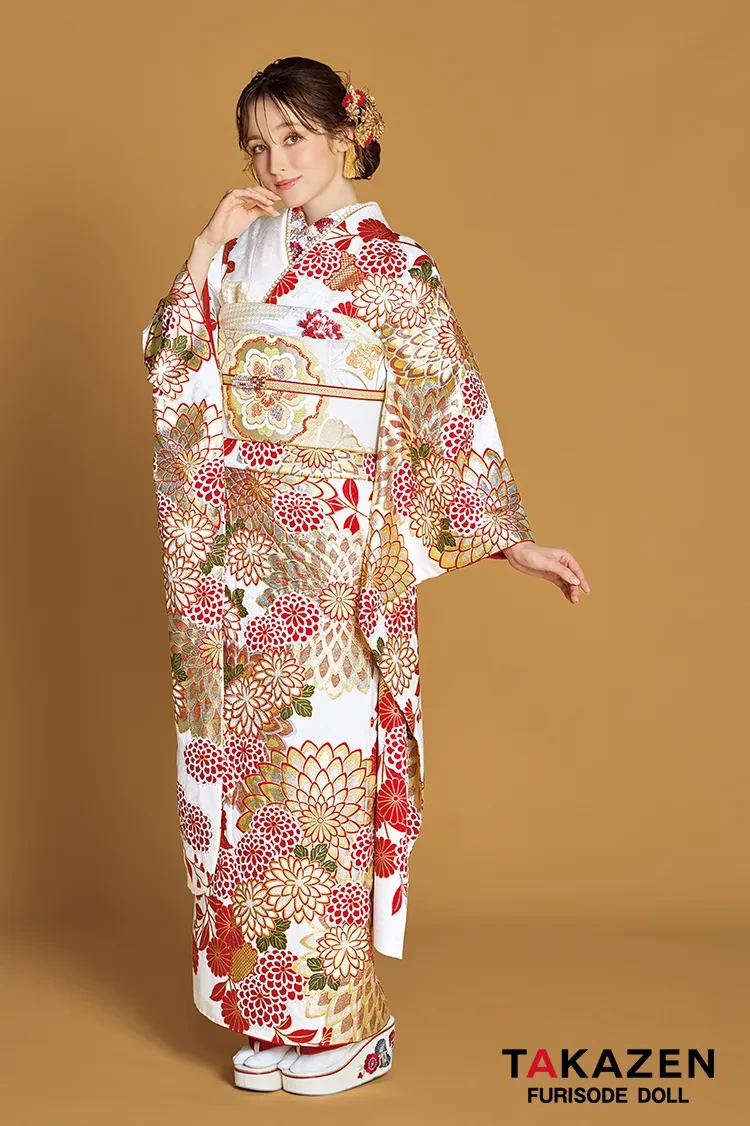 最新作高級古典 サーモンピンク 桜柄/鹿の子模様 関芳 最高級金彩刺繍