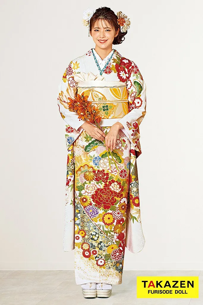 高級正統派古典 白金/ゴールド(金色) 牡丹柄 上品 桂由美プレミアム 金