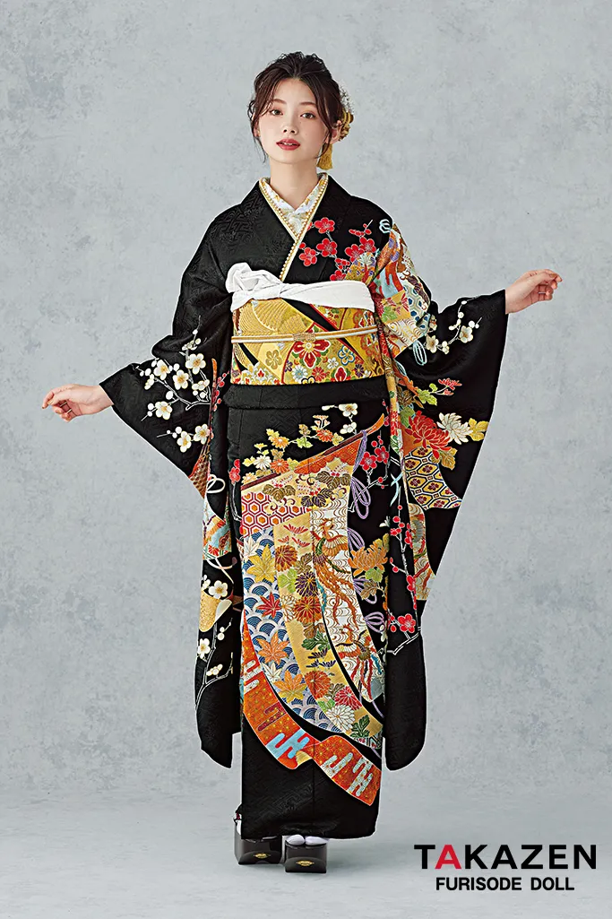 振袖 豪華 銀通し 刺繍 金彩 紋意匠 薔薇 身丈166cm 撥水加工済