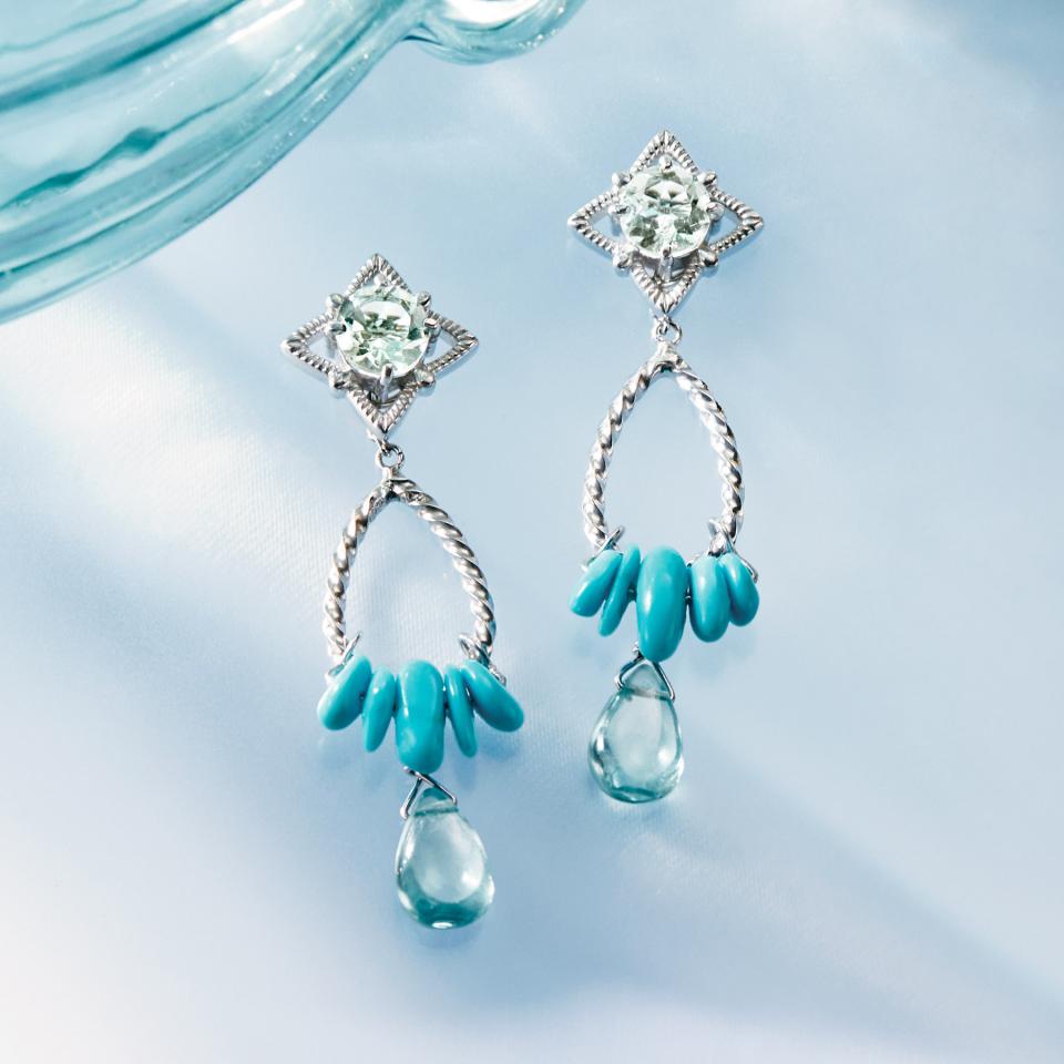 K14WGフープピアス 青いストーン付き K14WGフープピアス 青いストーン付き