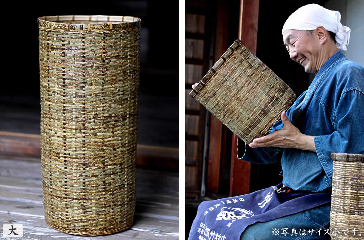 虎竹ロングゴミ箱（大） | 虎斑竹専門店 竹虎