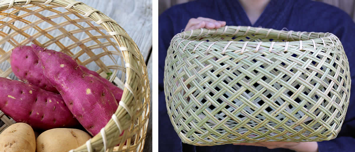 スズ竹四ツ目籠(大) | 虎斑竹専門店 竹虎