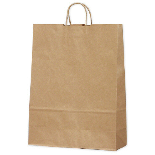 たのめーる】ササガワ 手提げ袋 幅380×マチ150×高さ500mm 未晒 50-5401