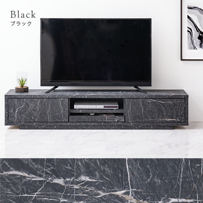 幅180cm 大理石＆セラミック調 テレビ台 プッシュ式引き出し 国産 完成