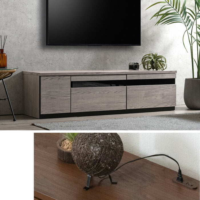 幅150cm］テレビ台 完成品 国産 コンセント付 引出し収納 大川家具