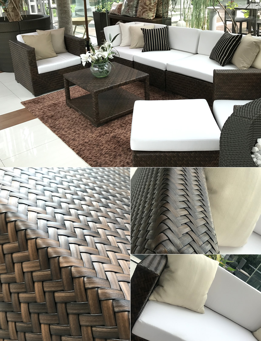 シロッコ ヘリンボーン編みの重厚感溢れるアジアンリゾートソファ