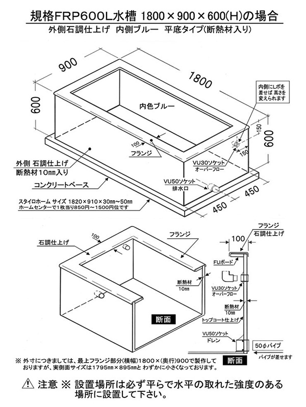 錦鯉の美しさが抜群に映える｜規格FRP大型水槽｜テクノ販売株式会社