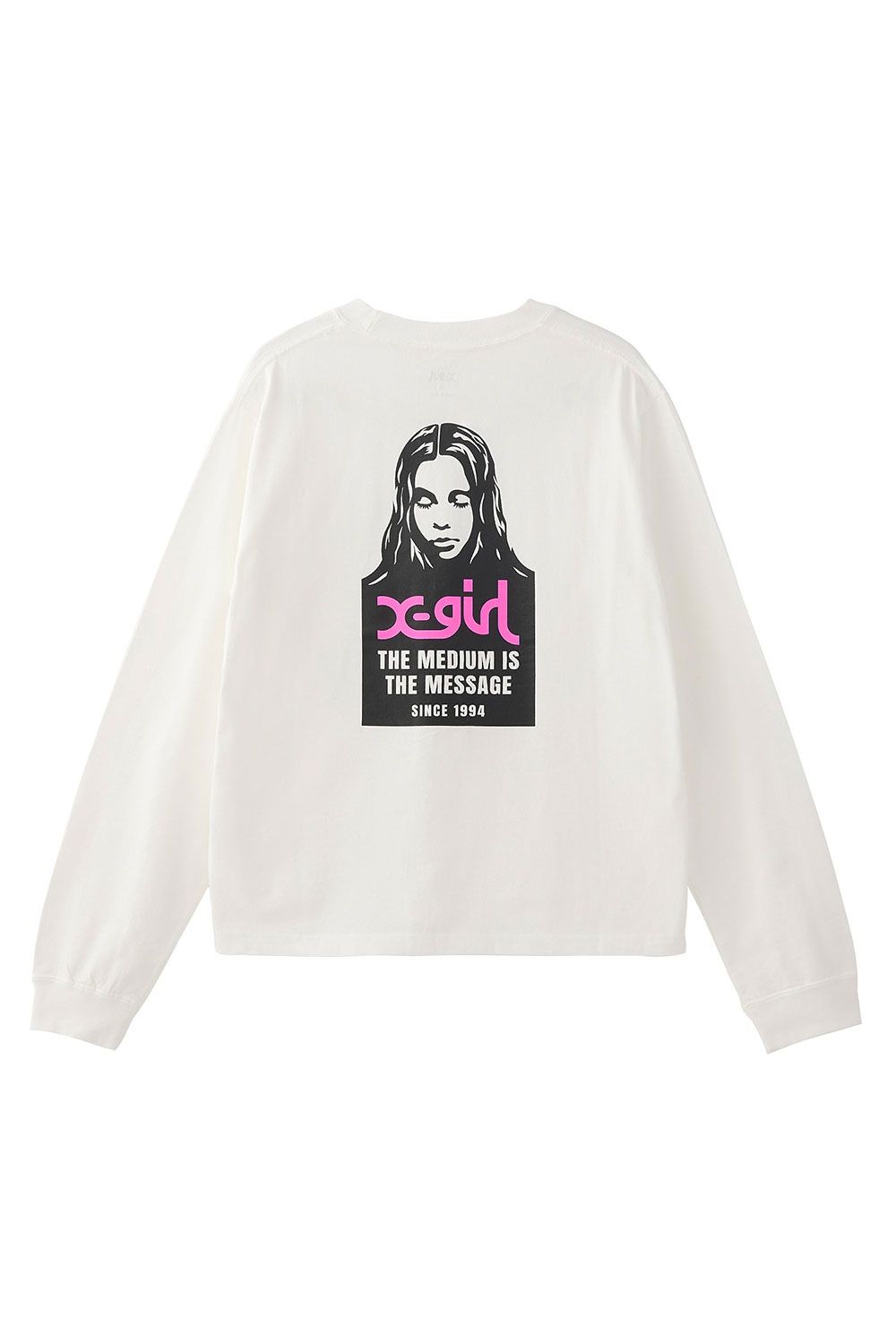 X-girl - MESSAGE AND FACE L/S TEE / ホワイト | Tempt