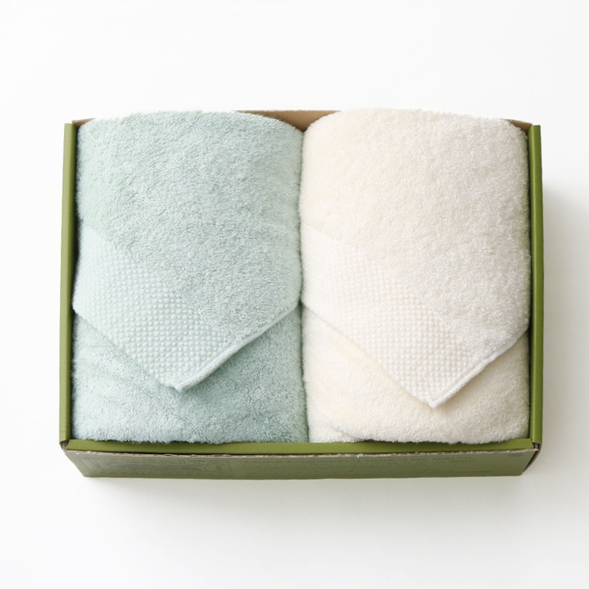 軽やかな甘撚りバスタオル2枚セット(ミントブルー・生成)(FREE