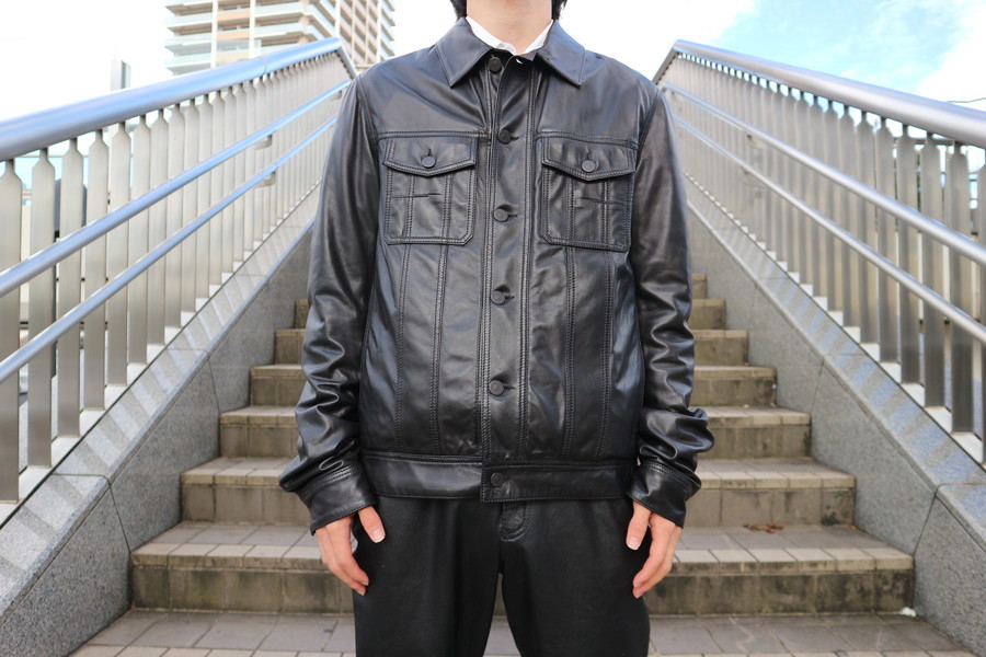 ジャケット ブルゾン DENIM×TOMORROWLAND ラムレザー×ニット ジップ